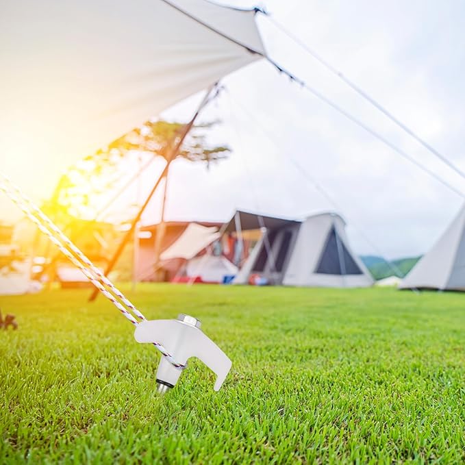 36 Tent Stakes Heavy Duty Metal Tent Stakes Screw in Camping Stakes with Luminous Head Ground Anchor Pegs Threaded Tent Spikes with Hex Head Driver and Storage Box