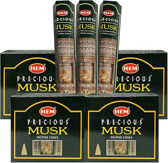 Musk Incense sticks and cone incense holder variety pack bundle insence insense insienso