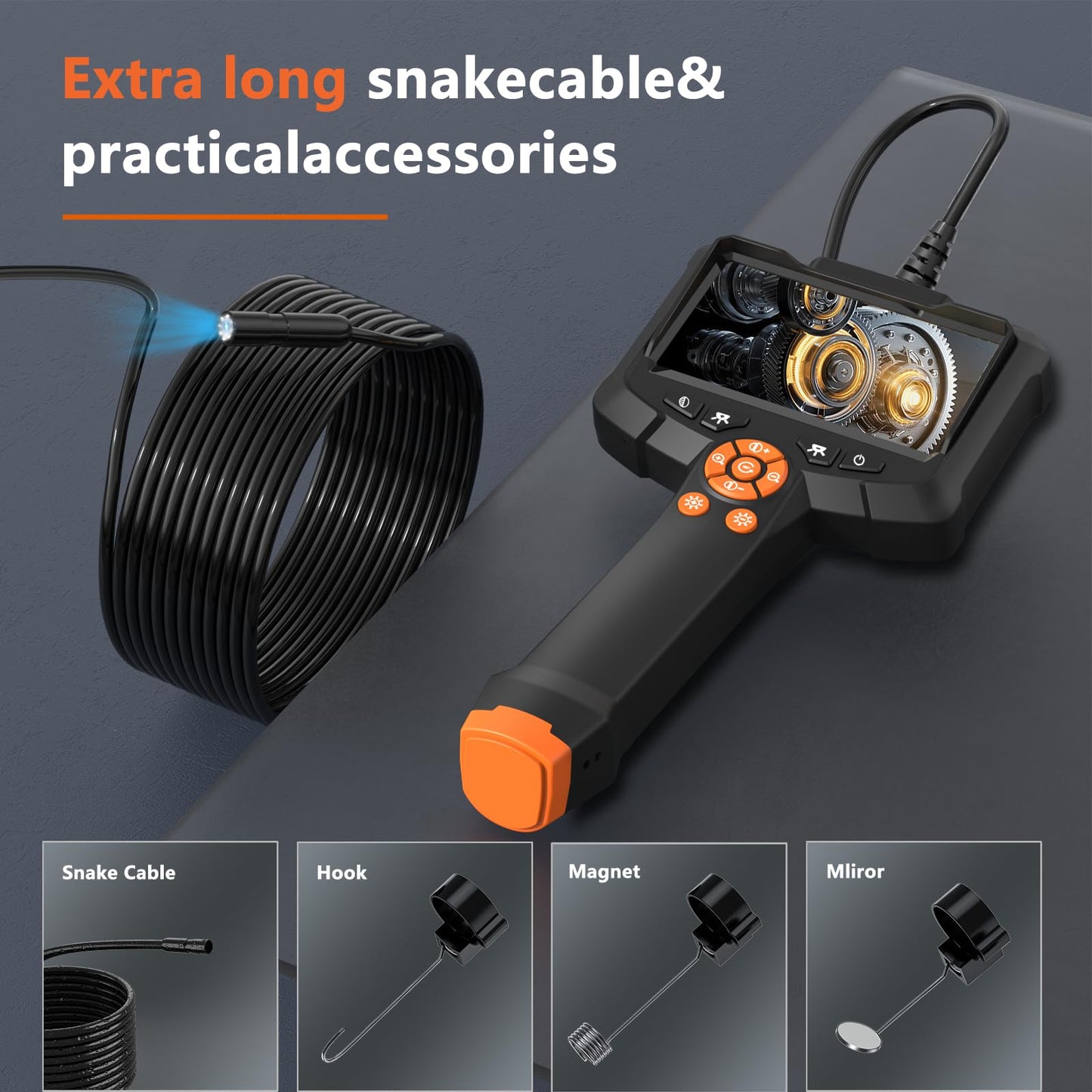 16.5ft Flexible Endoscope Camera, Gadgets for Men (4.3”)