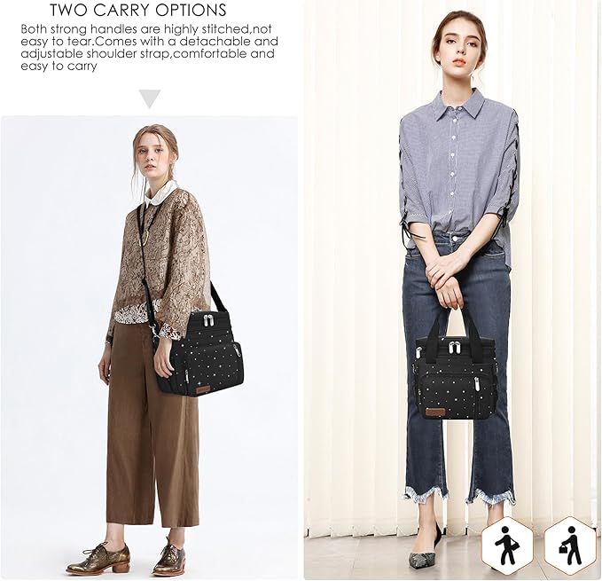 MIYCOO Lunch Bag & Lunch Box for Men Women Double Deck - Leakproof Insulated Soft Large Adult Lunch Cooler Bag for Work (Black Starry Sky,15L)