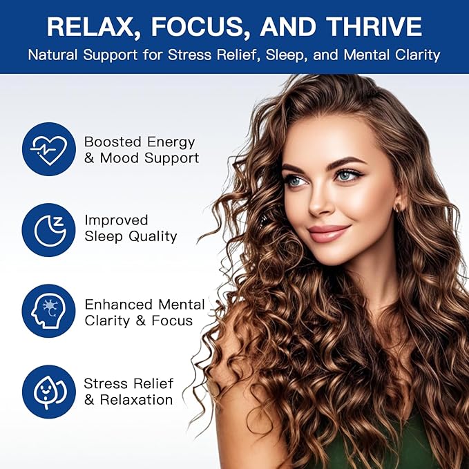 Liposomal L-Theanine 800mg with GABA, Magnesium, Ashwagandha, Phosphatidylserine, Vitamin B6 & B12 - Calm, Sleep, Relaxation & Mood Support for Women & Men, Vegan - 120 Capsules