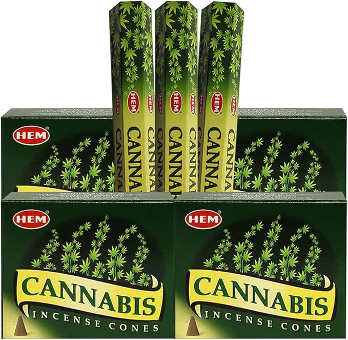 Cannabis Incense Sticks and Cone Incense Holder Variety Pack Bundle insence insense insienso