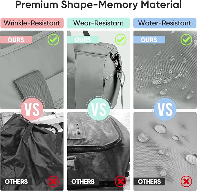 BALEINE Gym Bag for Women and Men, Small Duffel Bag for Sports, Gyms and Weekend Getaway, Waterproof Dufflebag with Shoe and Wet Clothes Compartments, Lightweight Carryon Gymbag (Silver)