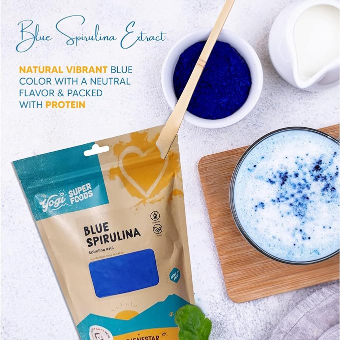 16oz Blue Spirulina Powder Made from Blue-Green Algae Extract - Superfood Plant, Rich Source of Protein, for Immune Support, Energy, Natural Food Coloring for Baking - 1lb Bag