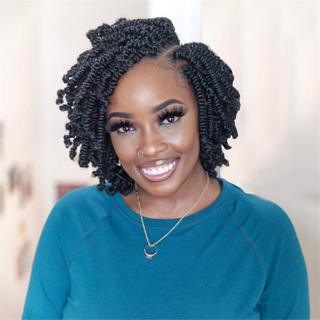 Toyotress Bob Spring Twist Kids Crochet Hair - 8 Inch (140 Strands) Cute & Versatile Pre-Twisted Spring Twists Crochet Braids Sy