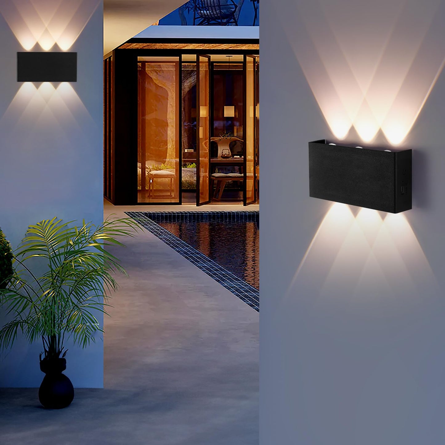 ALLOMN Dimmable LED Wall Lamp Indoor, Magnetic LED Wall Light with Warm/Natural/White Light, Touch Adjustable Brightness Wall Sconce with Remote Control for Bedroom Living Room Corridor Stair