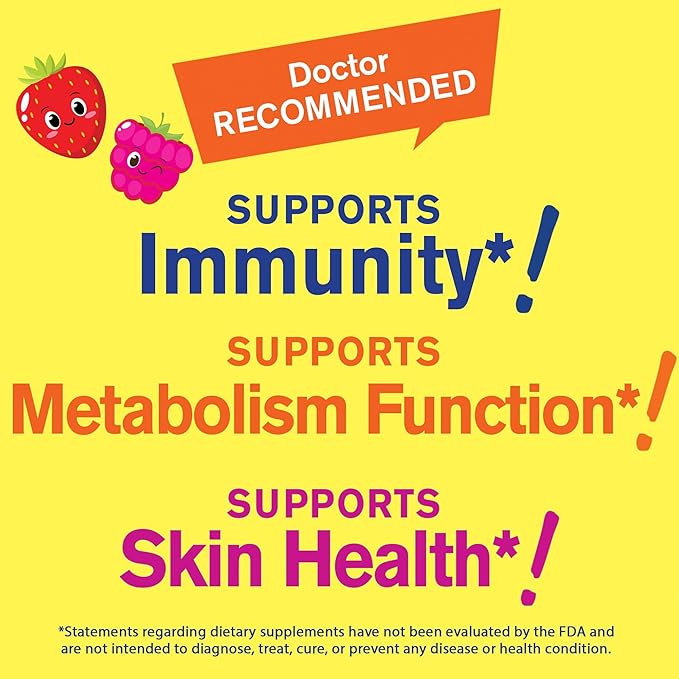 Zinc Gummies for Kids 15mg - 2 Month Supply - Gluten-Free, GMO-Free - Natural Berry Flavor - Supports Healthy Immune Function - 60 Gummies