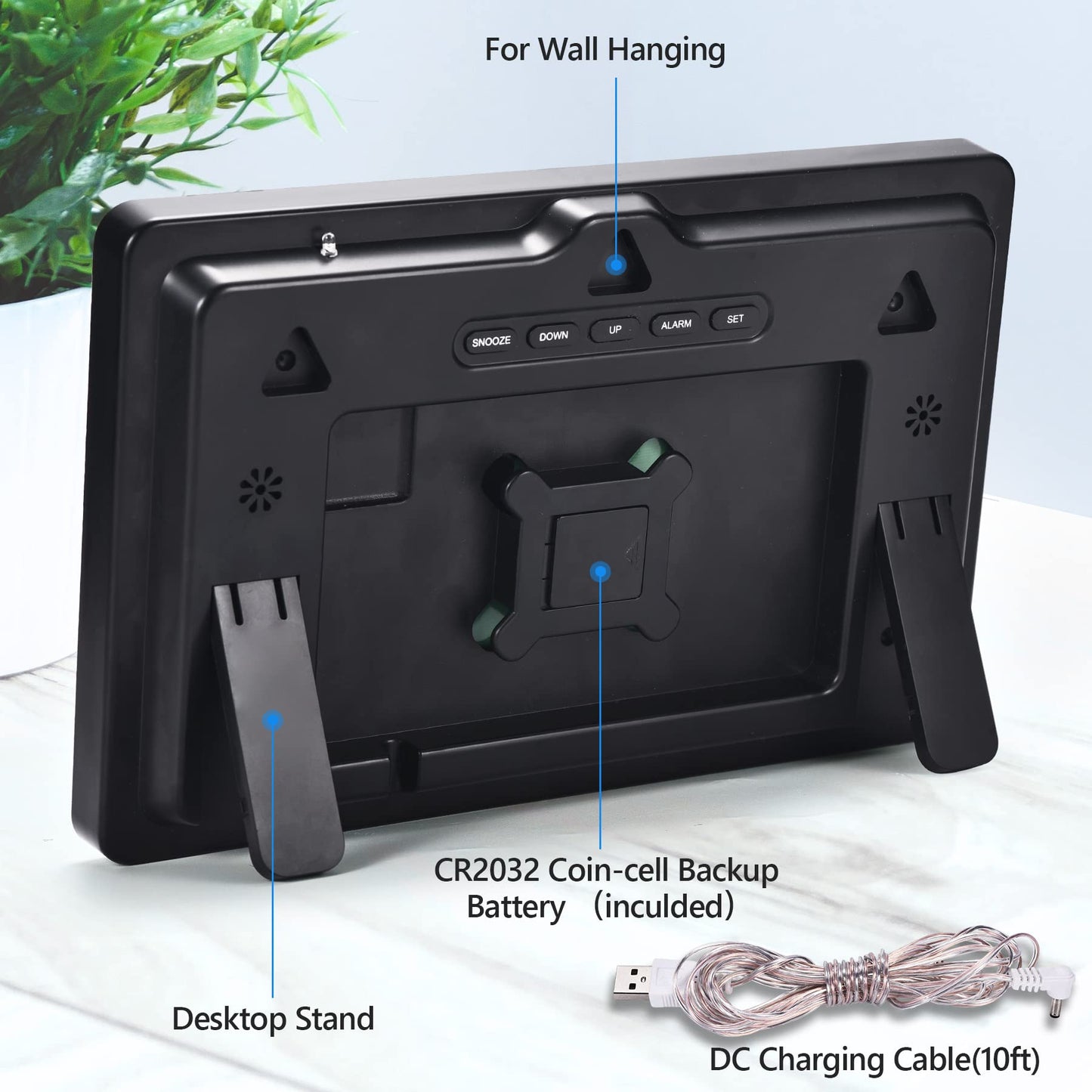 11.5" Digital Clock Wall Clock, Large Digital Wall Clock with Remote Control, Digital Alarm Clock with Date, Day, Temperature, Colour Figures,12/24H, Wall Clocks for Living Room Office School Gym