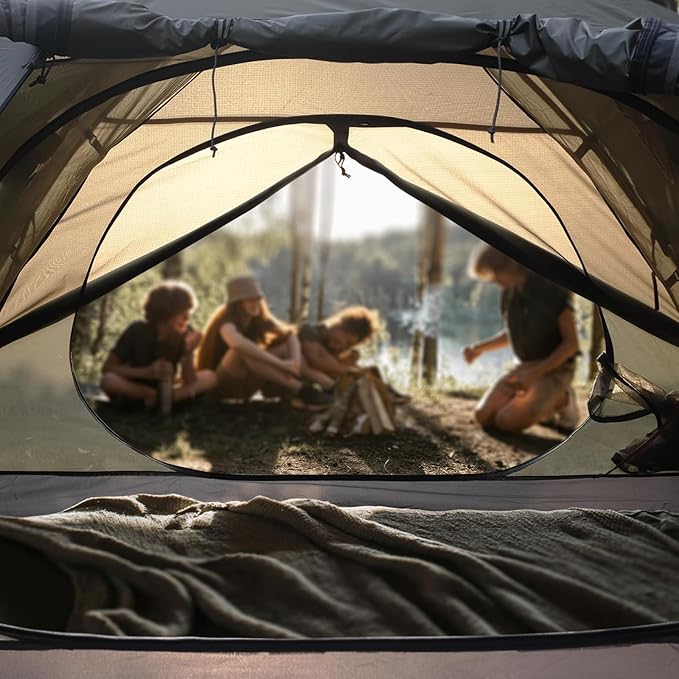 Backpacking Tent for Camping 2/3/4 Person Hiking Ultralight Tent for Waterproof Windproof Outdoor Two Doors Tents Easy Quick Setup Lightweight Tent Instant Tent