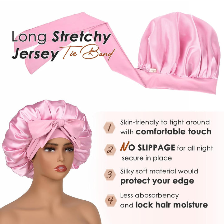 Silk Bonnet for Sleeping | Double Layer Satin Lined | Purple Hair Protection