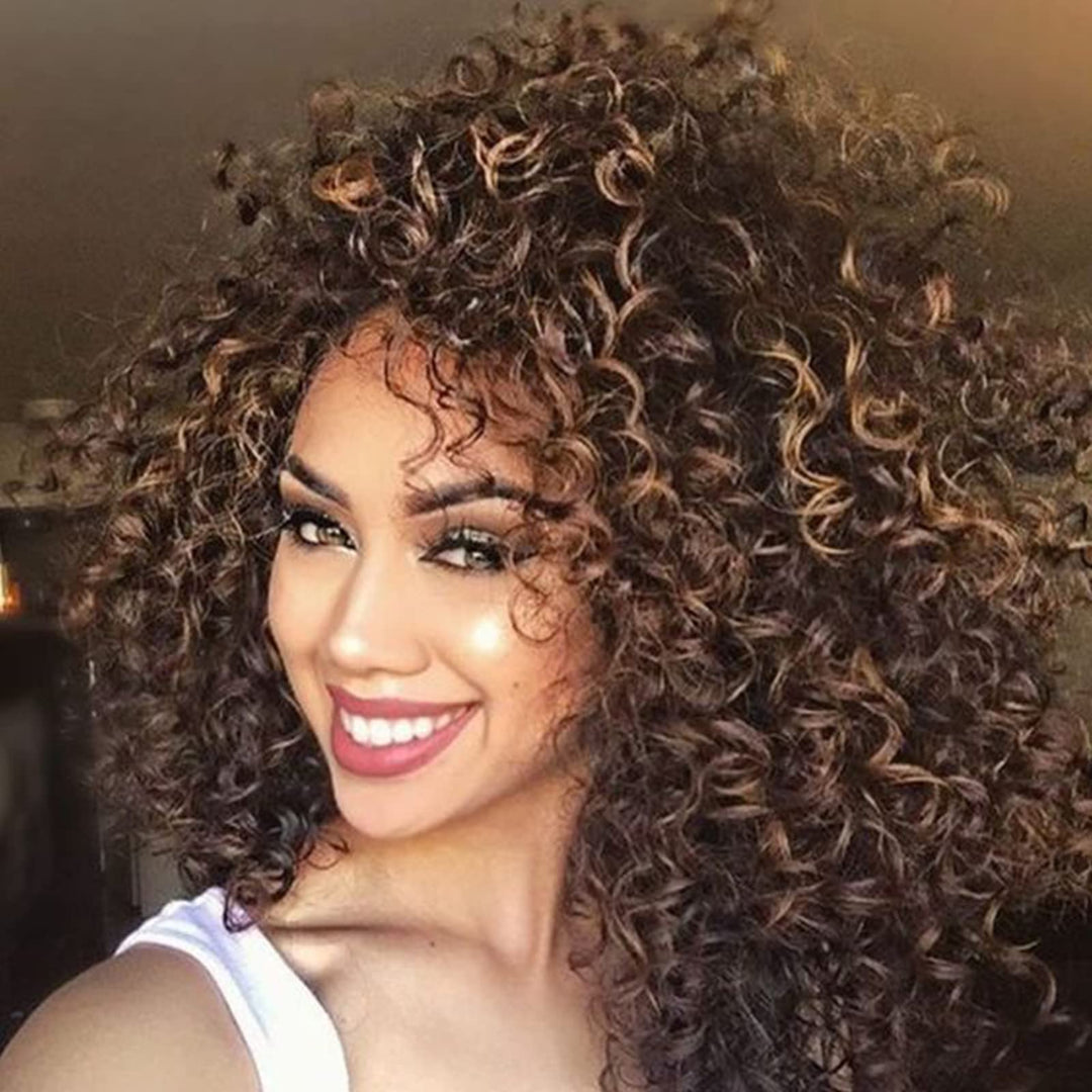 Toyotree Deep Twist Crochet Hair - 10 Inch 8 Packs Blonde Highlight Short Curly Deep Wave Crochet Hair, Synthetic Ocean Wave Bra