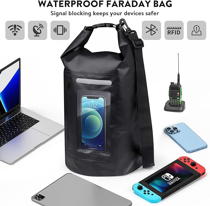 15L Large Faraday Bag,Anti-Tracking Faraday Bag For Laptops & Phones & Tablets & Car Keys,Faraday Tote Bag For Rfid Signal Blocking