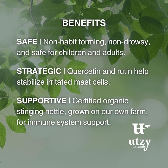 Allurtica | Herbal Supplement with Quercetin and Stinging Nettle | Seasonal Support for Adults & Kids | Non Drowsy | 120 Capsules