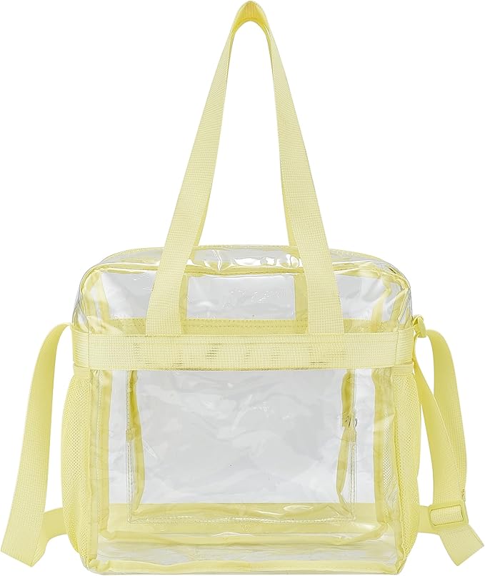 USPECLARE Clear Tote Stadium Approved, Security Travel & Gym Clear Bag for Work Sports Games Concerts