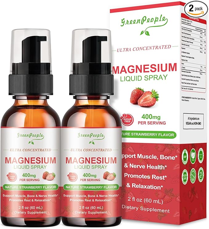 Magnesium Glycinate Liquid Spray 400mg - Magnesium Potassium Supplement with Magnesium Malate Vitamin D3k2, B6 for Calm Support, Muscle, Bone & Sleep Support 4 Fl Oz