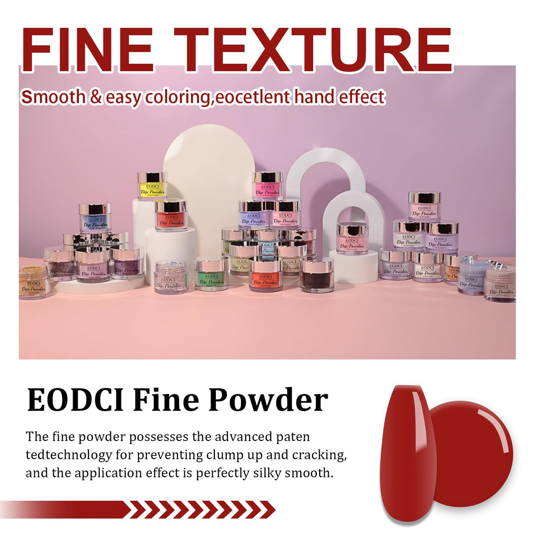 eodci 28g Dip Powder - Dark Red Color Nail Dipping Powder French Powder Pro Collection System Nail Art Starter Manicure Salon Home DIY for Girls Women Long-Lasting