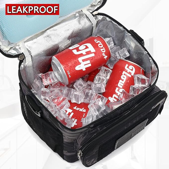 FlowFly Tactical Lunch Bag Large Insulated Lunch Box Cooler Tote for Men, Women with MOLLE/PALS Webbing(Typhon, Medium)