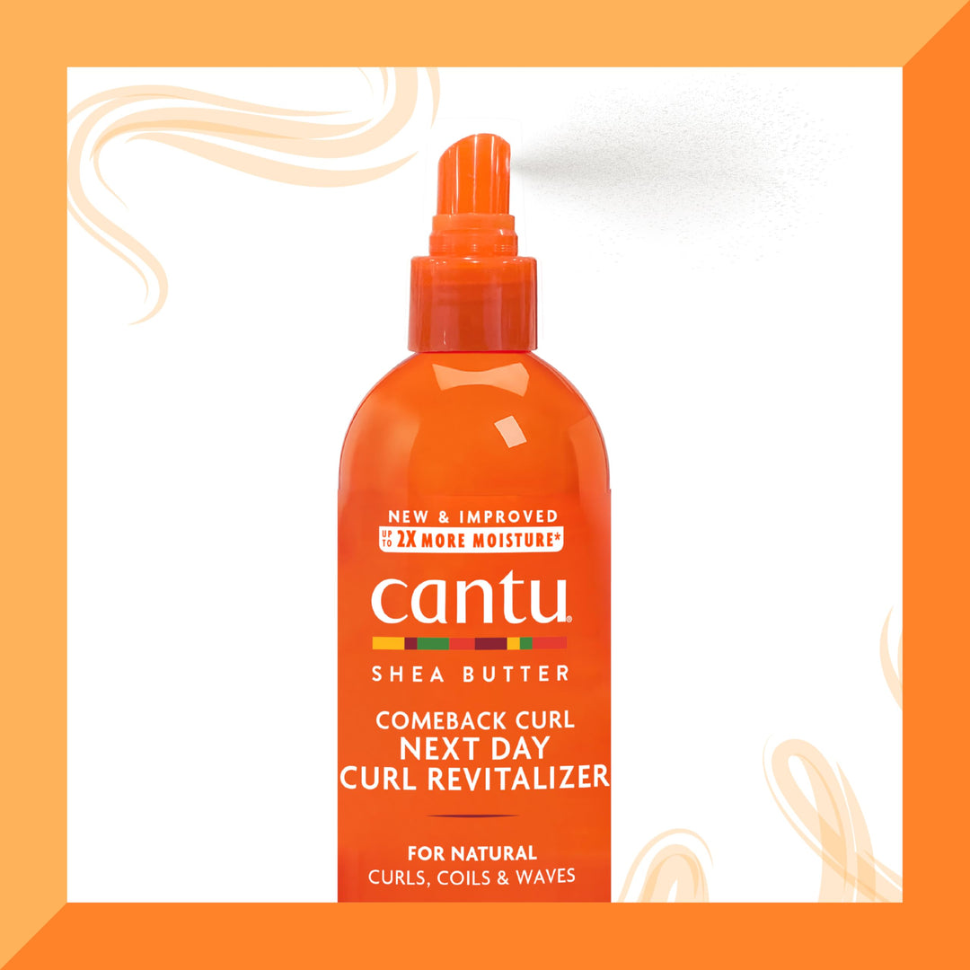 Cantu Comeback Curl Next Day Curl Revitalizer Mist with Shea Butter for Natural Hair, 12 fl oz