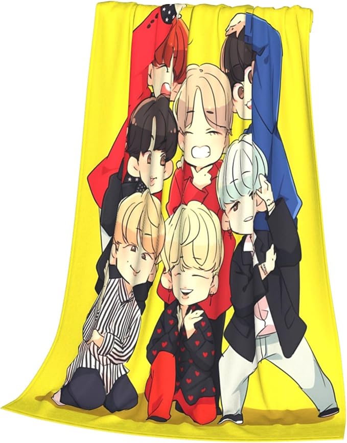 Blanket 50"X60" Soft and Comfortable Warm Fleece Throw Full Picture of Idol Group Blankets Yoga Blankets Beach Blanket Picnic Blankets for Dorm Room Decor Sofa Bed Camping Travel All Season