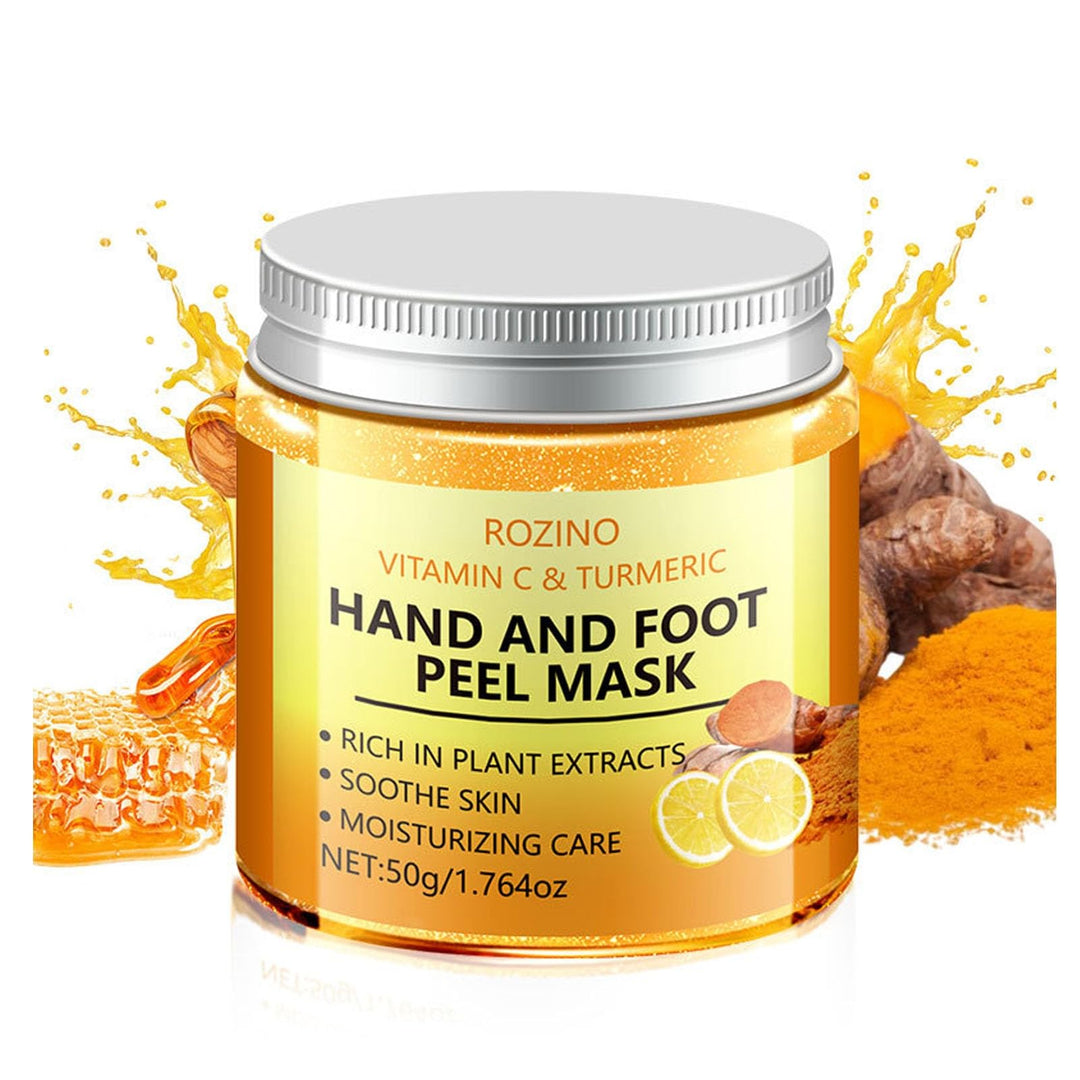 Vitamin C & Turmeric Hand and Foot Peel Mask, Hydrating Peel Off Hand Wax Mask Nourishing Exfoliating Repair Dry Rough Cracked Skin Hands Care, Exfoliating Hand Peeling Mask for Men & Women