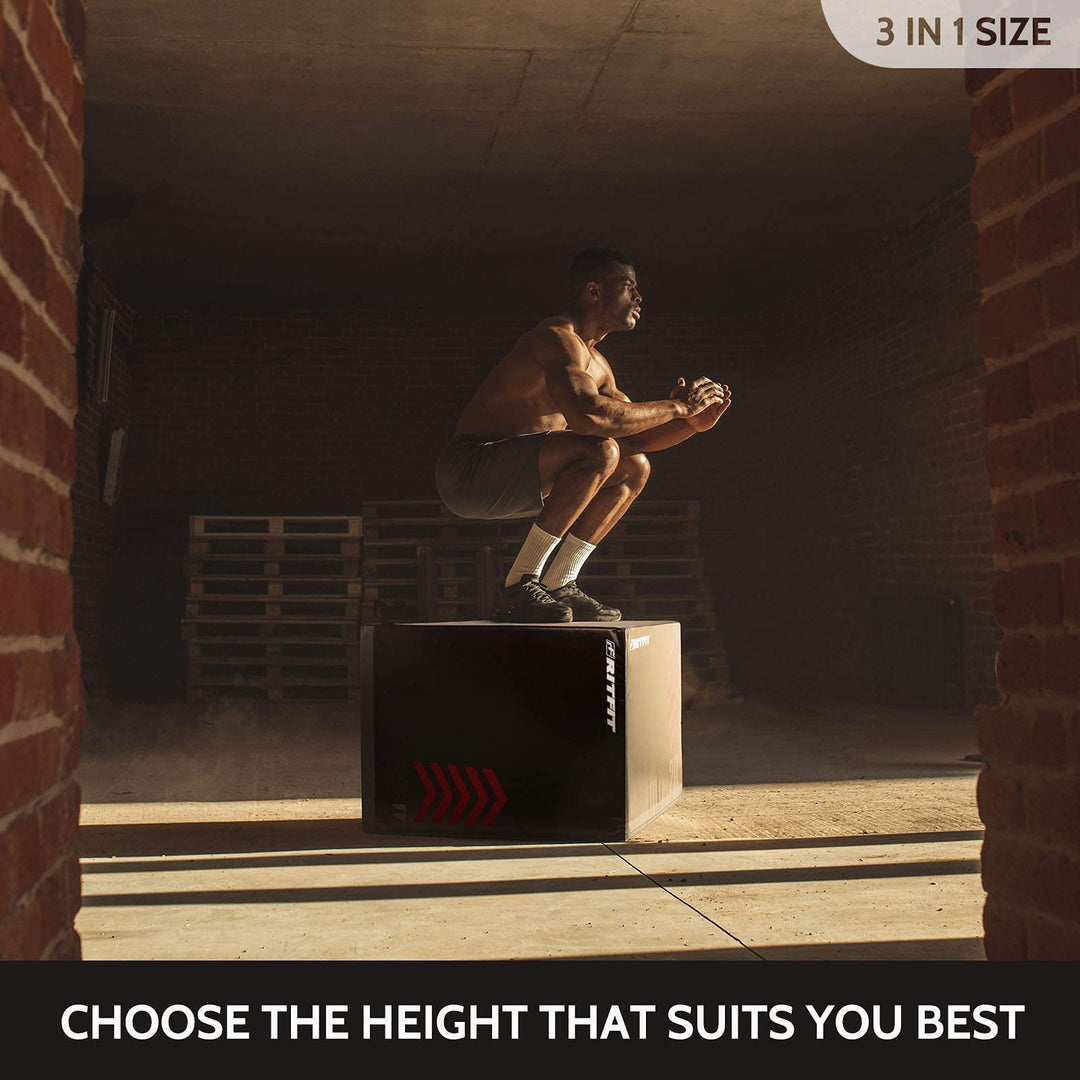 RitFit 3 in 1 Extra Firm Soft Plyo Box 300lb Weight Capacity 24”x 20”x 16”-B Medium