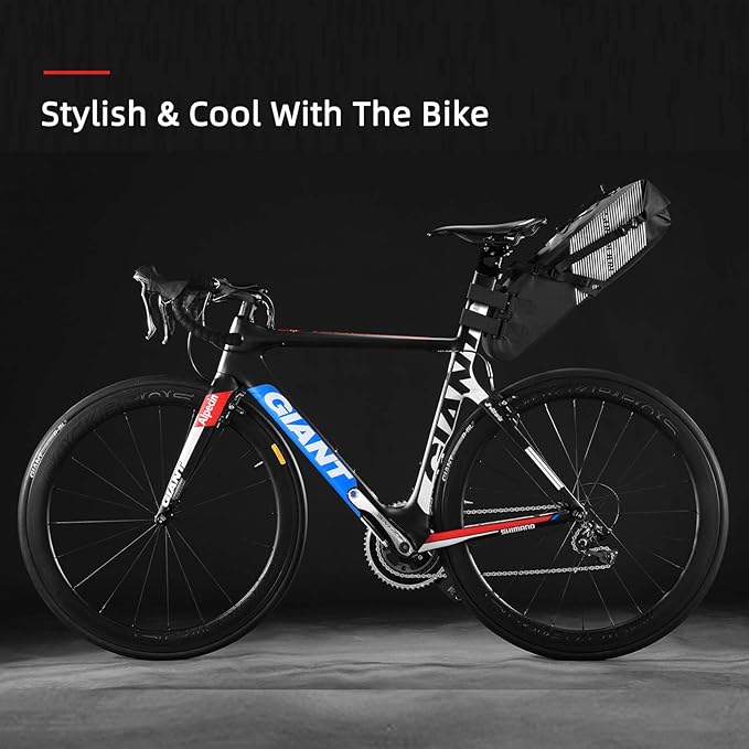 ROCKBROS Bikepacking Bag Waterproof Bike Saddle Bag Large Capacity Bikepacking Seat Bag Road Mountain Bike Seat Bag Max 10L