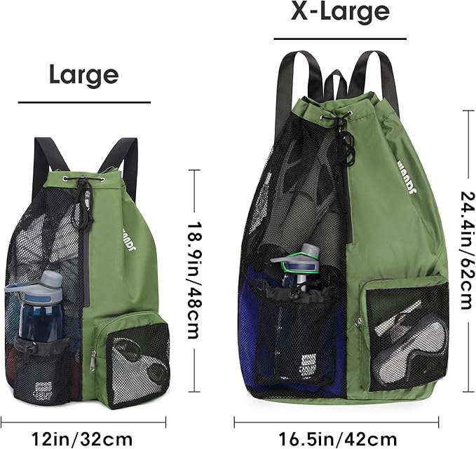 WANDF Swim Bag Mesh Drawstring Backpack with Wet Pocket for Swimming, Gym, and Workout Gear