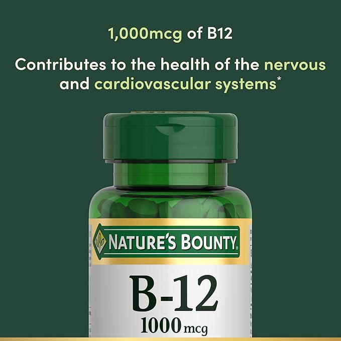 Nature's Bounty Vitamin B12 1000 mcg Supplements, Supports Energy Metabolism, 200 Ct