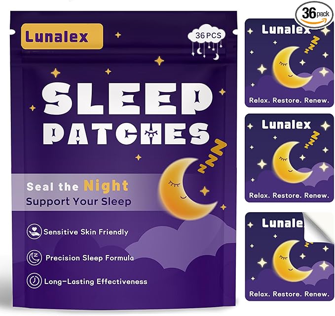 36ct Sleep Patches for Adults Extra Strength – All Natural Nighttime Comfort with Melatonin & Magnesium, Quick-Acting & Long-Lasting