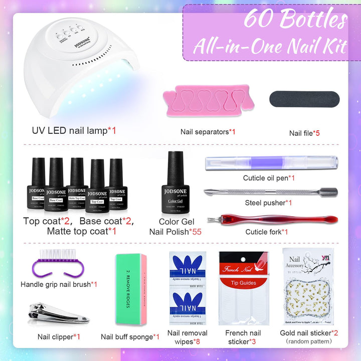 23-Piece Colorful Gel Nail Polish Kit | Classic Matte & Glossy Top Coats