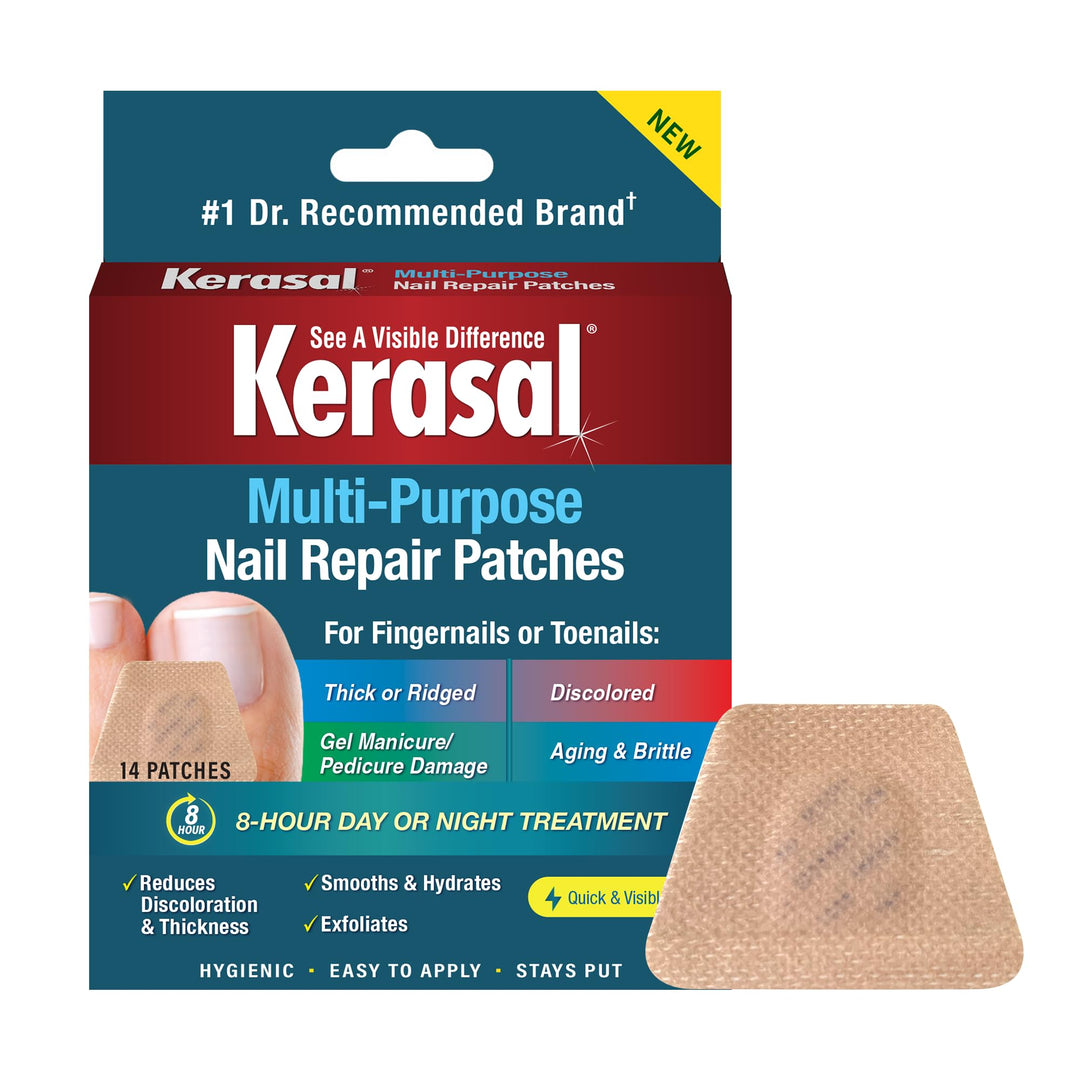 Kerasal Multi-Purpose Nail Repair Patches - 14 Count - Nail Repair For Damaged Nails, 8-Hour Nail Treatment Restores Healthy App