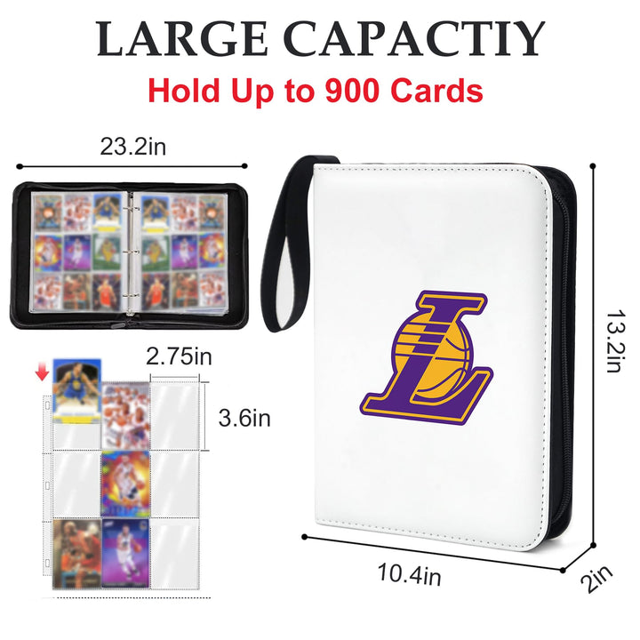 9 Pocket Basketball Card Binder,Gifts for Basketball Trading Cards Collectors,Portable Waterproof Card Storage Book with Removable Clear Sleeves,Compatible with Basketball and Sports Cards