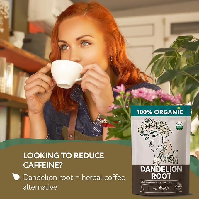 Organic Dandelion Root - Organic Dandelion Tea - Diente de Leon Organico – Detox, Gut Flora, Digestion, Liver, Skin – 4 oz