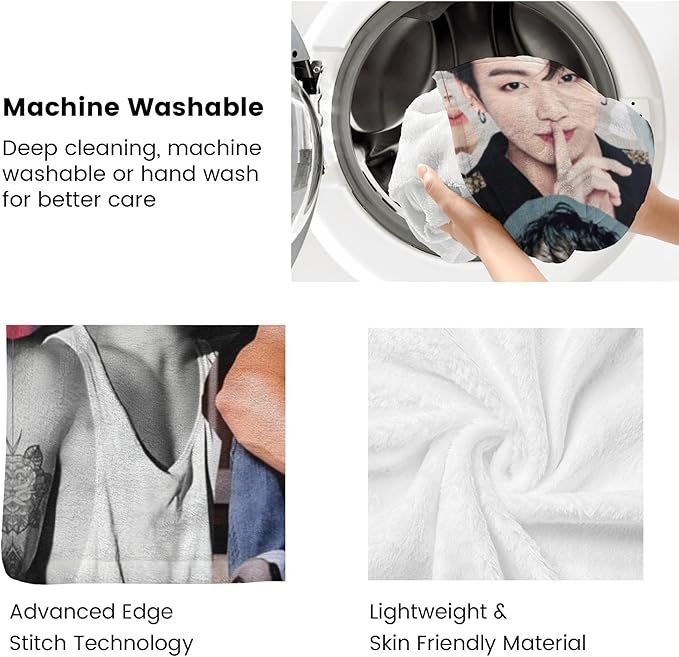 Blanket 40"X50" Soft and Comfortable Warm Fleece Throw Full Picture of Idol Group Blankets