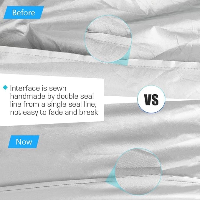 GYMTOP 7.8-18ft Waterproof Kayak Cover - UV Protection Sunblock Shield for Fishing Boat/Kayak/Canoe - 7 Sizes [Light Blue(Upgraded), Suitable for 13.8-15ft Kayak]