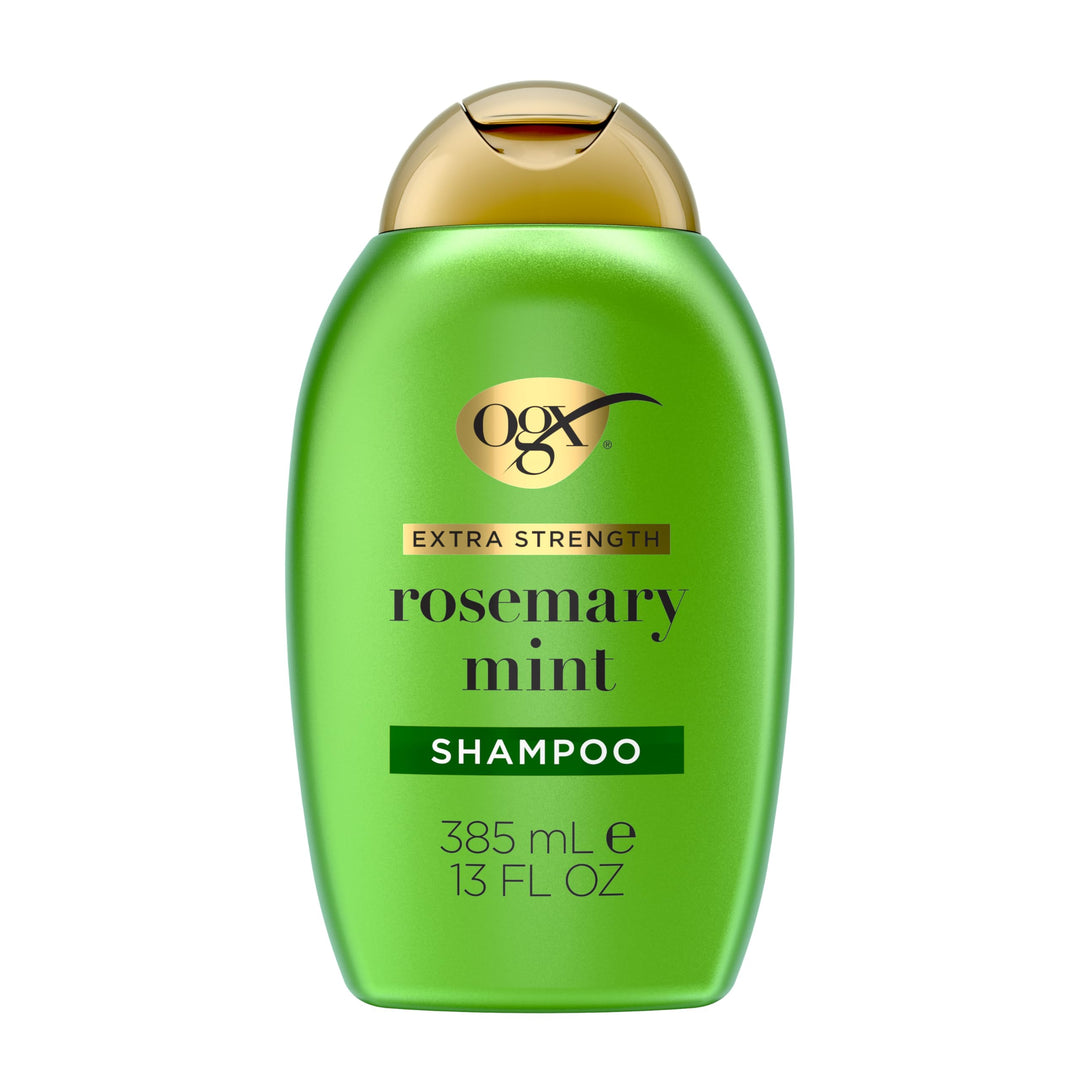 OGX Extra Strength Refreshing Scalp + Rosemary Mint Shampoo, Clarifying Wash Visibly Helps Remove Oil & Residue to Clear Away Buildup, Sulfate-Free Surfactants, 13 fl. Oz