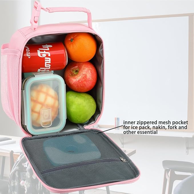 Lunch Box for Kids Boys Girls Men Women, Insulated Small Soft Cooler Lunch Bag Kit for School Work Picnic Travel - Reusable Portable lunchbox, Colorful