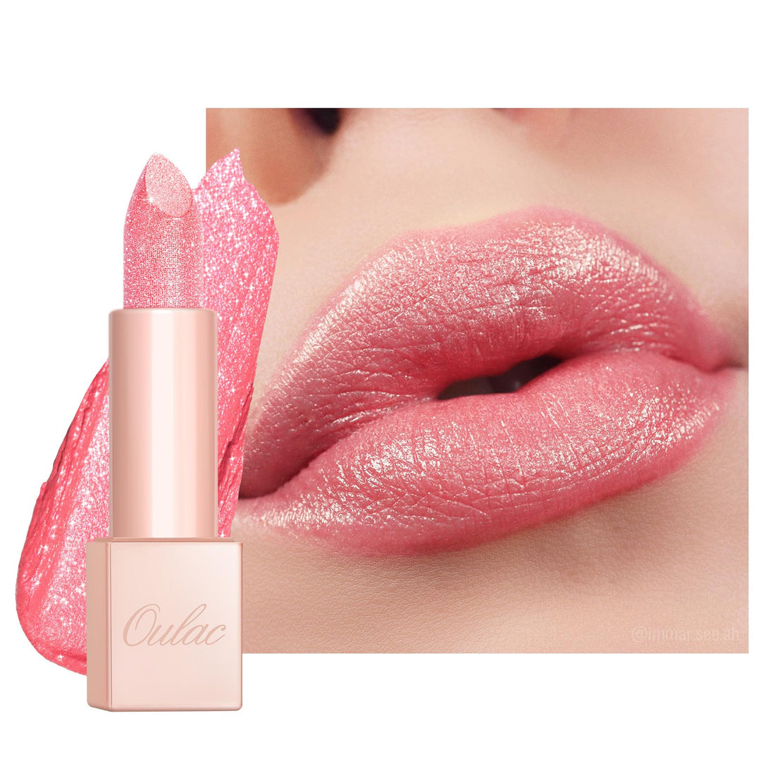 Oulac Infinity Moisture Shine Lipstick - High Shine Shimmery Finish, Super Creamy Texture, Medium to High Coverage - Gluten Free, D08 Pop Stars