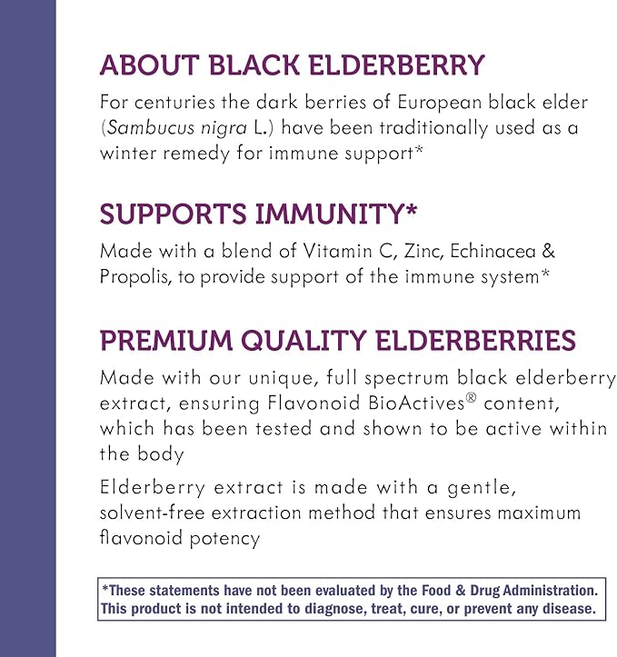 Nature's Way Sambucus Immune* Elderberry Syrup with Echinacea, Zinc & Vitamin C, 4 Oz (Pack of 2)