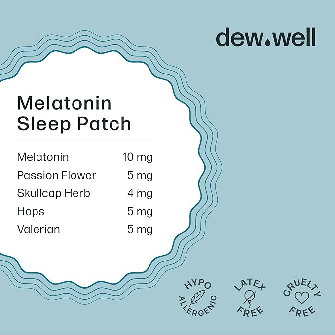 6 Pack Snooze Melatonin Sleep Patches – Wearable, No Latex, Easy to Use – Supports Natural Sleep