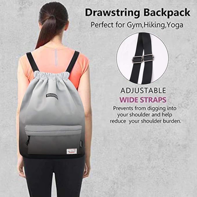 Waterproof Drawstring Bag, Gym Bag Sackpack Sports Beach Backpack for Men Women
