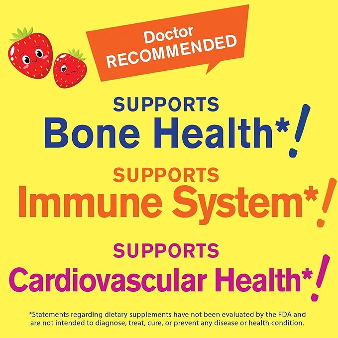 Calcium + Vitamin D3 Kids + Vitamin D3+K2 Kids, Gummies Bundle - Great Tasting, Vitamin Supplement, Gluten Free, GMO Free, Chewable Gummy