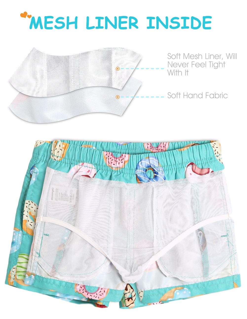 maamgic Boys Swim Trunks Toddler Swim Shorts Little Boys Bathing Suit Swimsuit Toddler Boy Swimwear,Doughnut-green,2 T