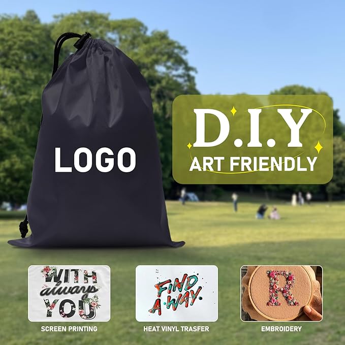 iMucci Upgrade Waterproof Drawstring Bag Sack Nylon Bag Ditty Bag for Gym Traveling, Hiking, Yoga, Shopping