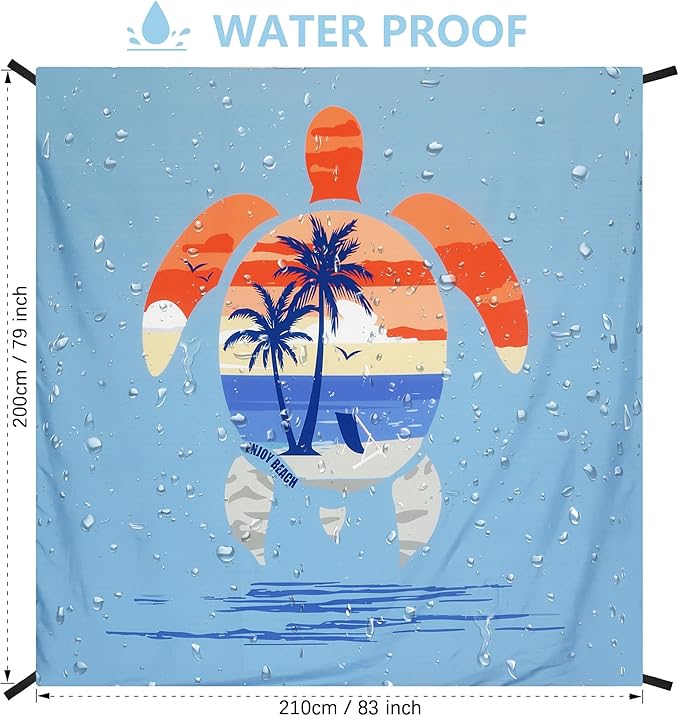 AISPARKY Beach Blanket Waterproof Sandproof Quick Drying Beach Mat Extra Large Outdoor Picnic Blanket for Travel Camping Hiking