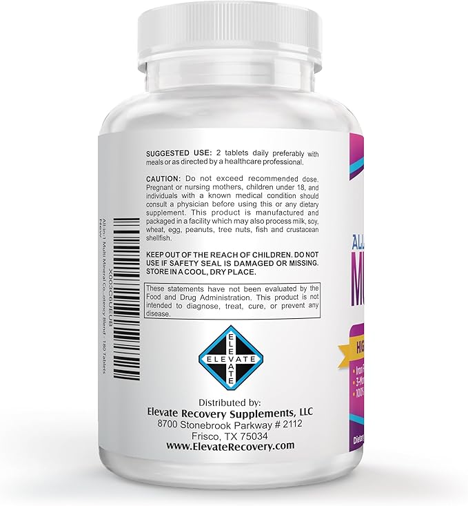 3-Month Multimineral Supplement (All-in-1) Multiminerals | High-Potency Multi Mineral Supplements (Mineral Complex Pills) Trace Minerals | Iron Free Formula | Bulk Savings 90-Day Supply | 180 Tablets