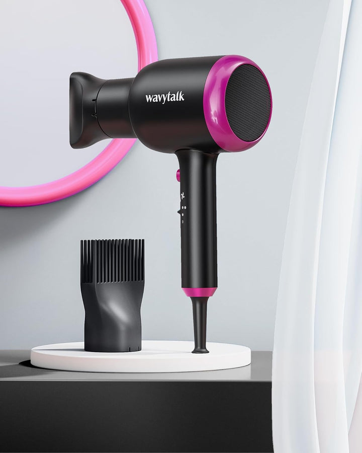 Wavytalk 1875W Ionic Hair Dryer | Diffuser & Comb for Curly Hair | Green