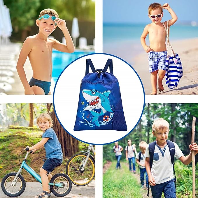 WAWSAM Gym Drawstring Backpack String Bag - 15” x 17” Sports Gym Bag for Kids Waterproof Swimming Beach Shopping Yoga Bag