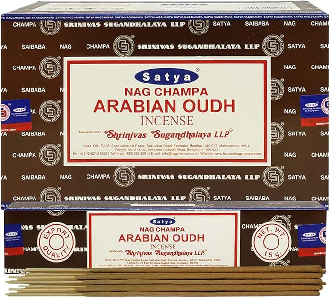Arabian Oudh Incense Sticks and Incense Stick Holder Bundle Insence Insense Satya Incense