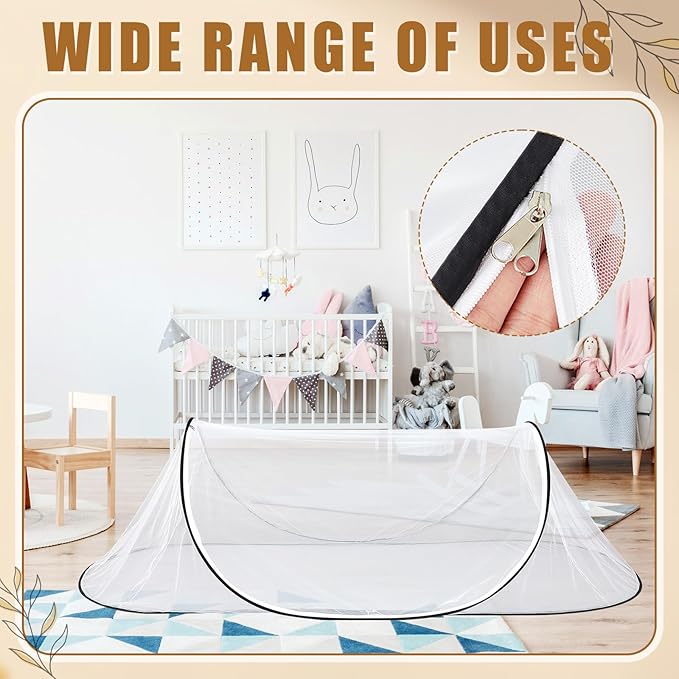 2 Pcs Large Pop up Mosquito Tent Portable Foldable Mosquito Bug Net for Bed Camping Travel Patio Outdoor 78 * 31 * 22 Inch Bug Netting Mesh Tent Canopy for Adults Baby Bedroom